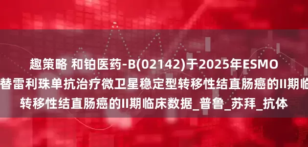 趣策略 和铂医药-B(02142)于2025年ESMO大会公布HBM4003联合替雷利珠单抗治疗微卫星稳定型转移性结直肠癌的II期临床数据_普鲁_苏拜_抗体